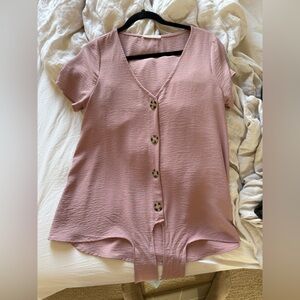 Pink Blush Maternity Tie Knot Top size Small